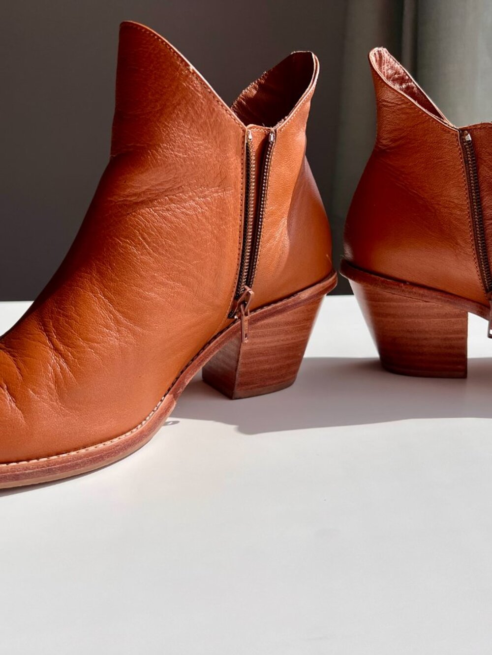 Poppy Barley Two Point Five Ankle Boots Cognac Leather